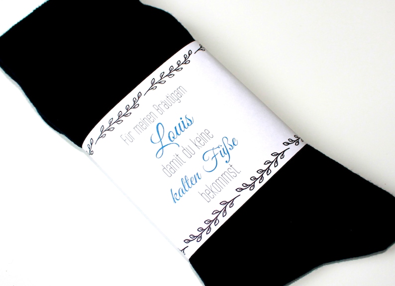 Wedding socks for the groom against cold feet with name groom gift image 1