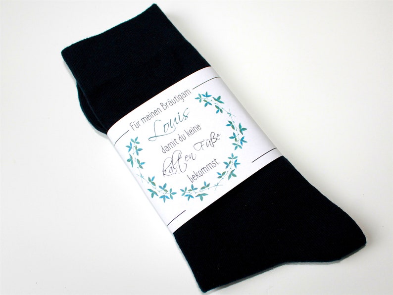 Wedding socks for the groom against cold feet with name groom gift image 3