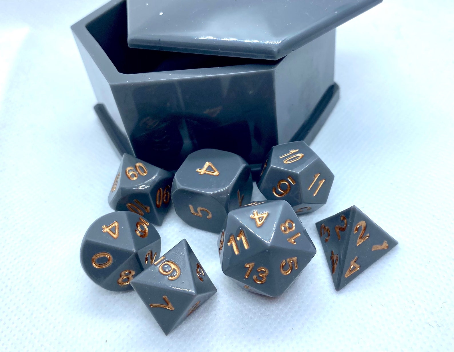 Epoxy Dice Dice set Gray dice set Dungeons & Dragons Etsy