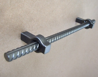 Hand forged steel rebar drawer pulls handles knobs Modern industrial kitchen unit cabinet wardrobe dresser cupboard hardware home living
