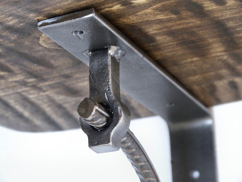 Hand steel rebar shelf brackets Industrial storage Etsy