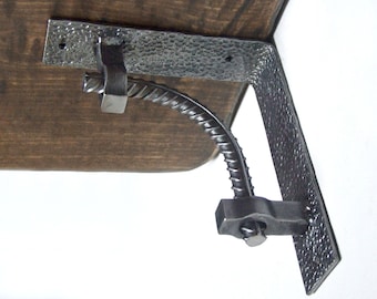 Large massive wide steel rebar shelf brackets Rustic farmhouse barn beam mantle corbels Shelving support Shelves corbel Industrial hardware