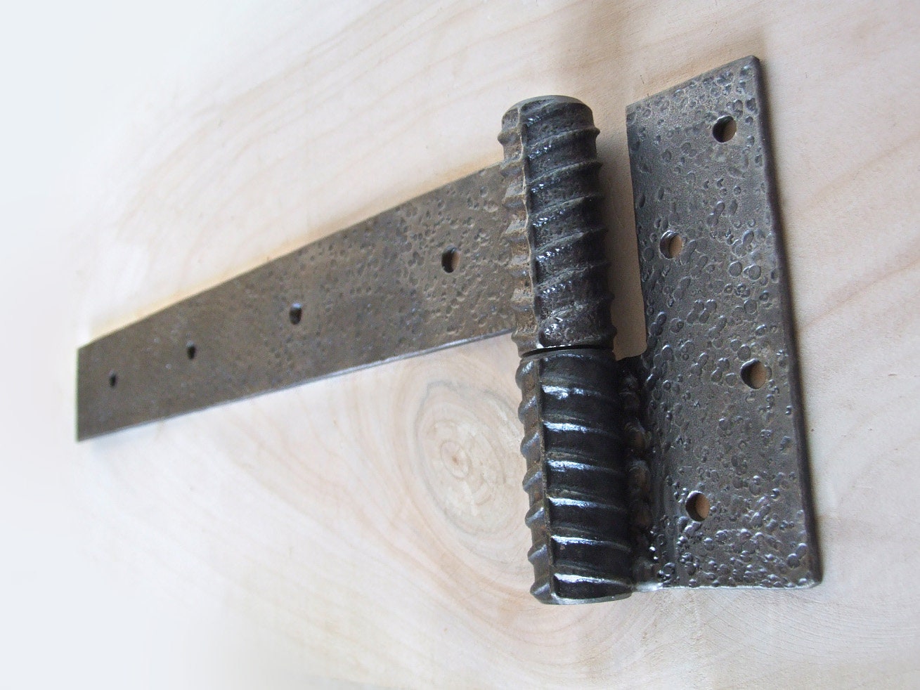 Pair of hand barn door hinges Industrial steel wroght Etsy