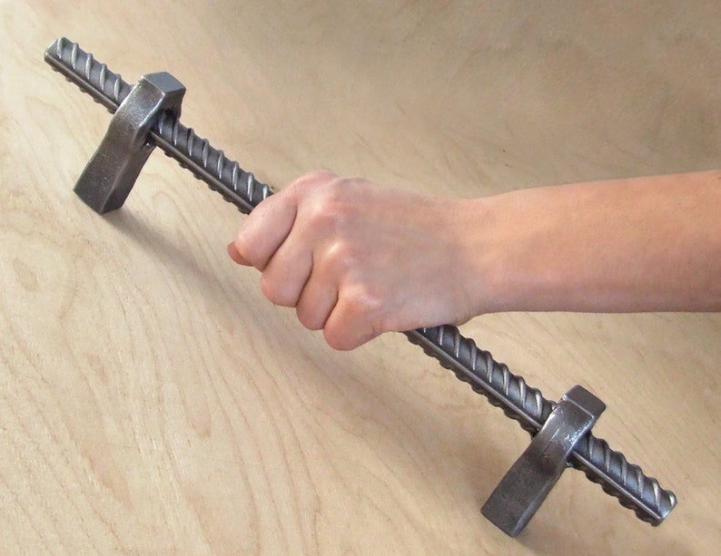 Massive steel rebar barn door pulls handles Large pull handle Etsy