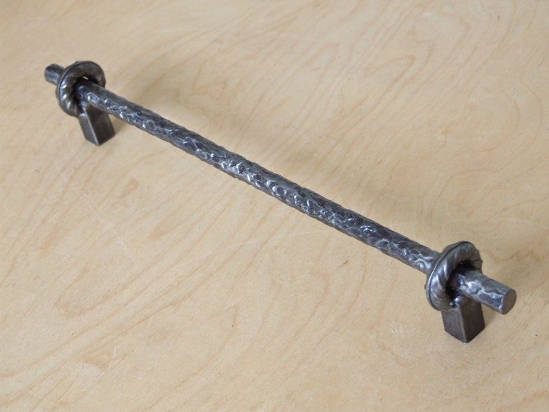Hand rebar drawer pulls handles knobs Farmhouse rustic Etsy