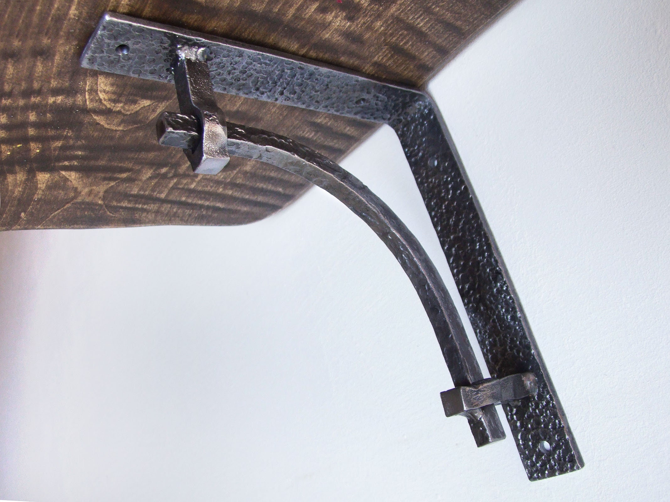 Blacksmith made hand iron metal shelf brackets Wrought Etsy