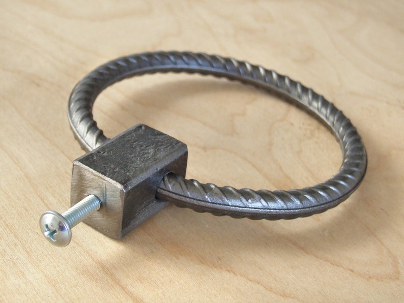 Hand crafted steel rebar handles pulls Kitchen Etsy