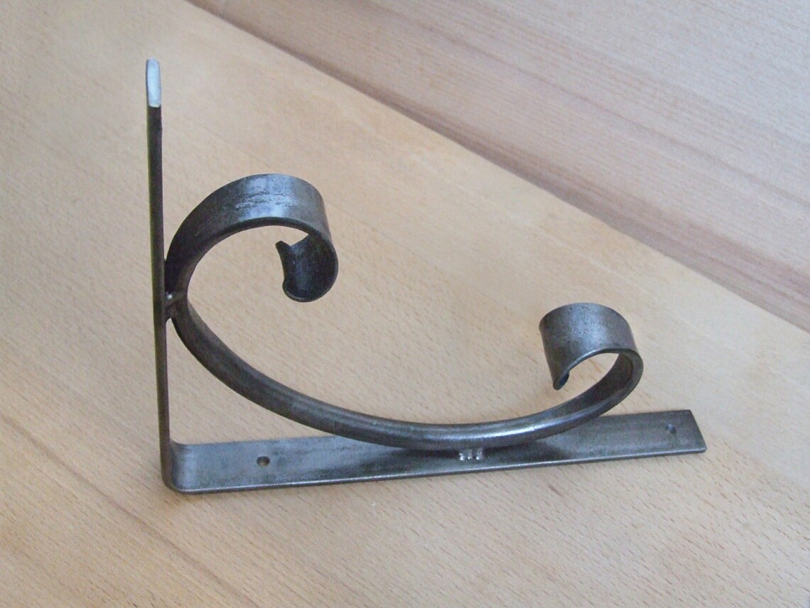Blacksmith made metal shelf brackets Iron steel wrought Etsy