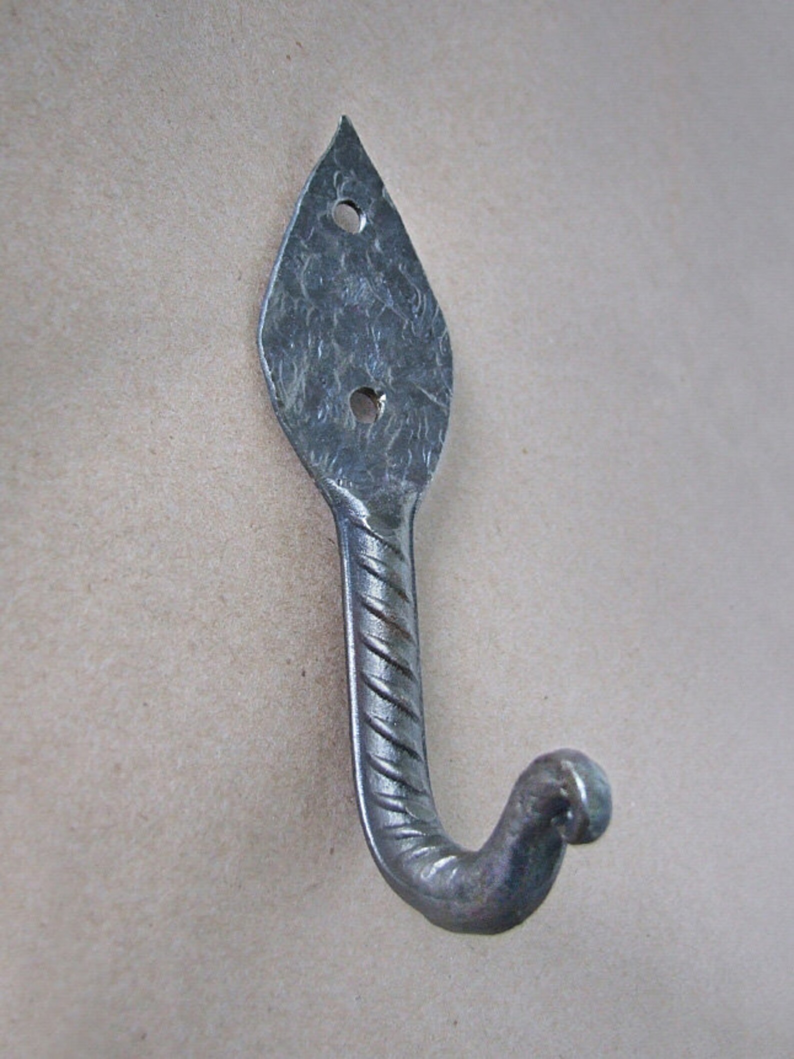Blacksmith made steel rebar hook Rustic farmhouse wrought iron Etsy
