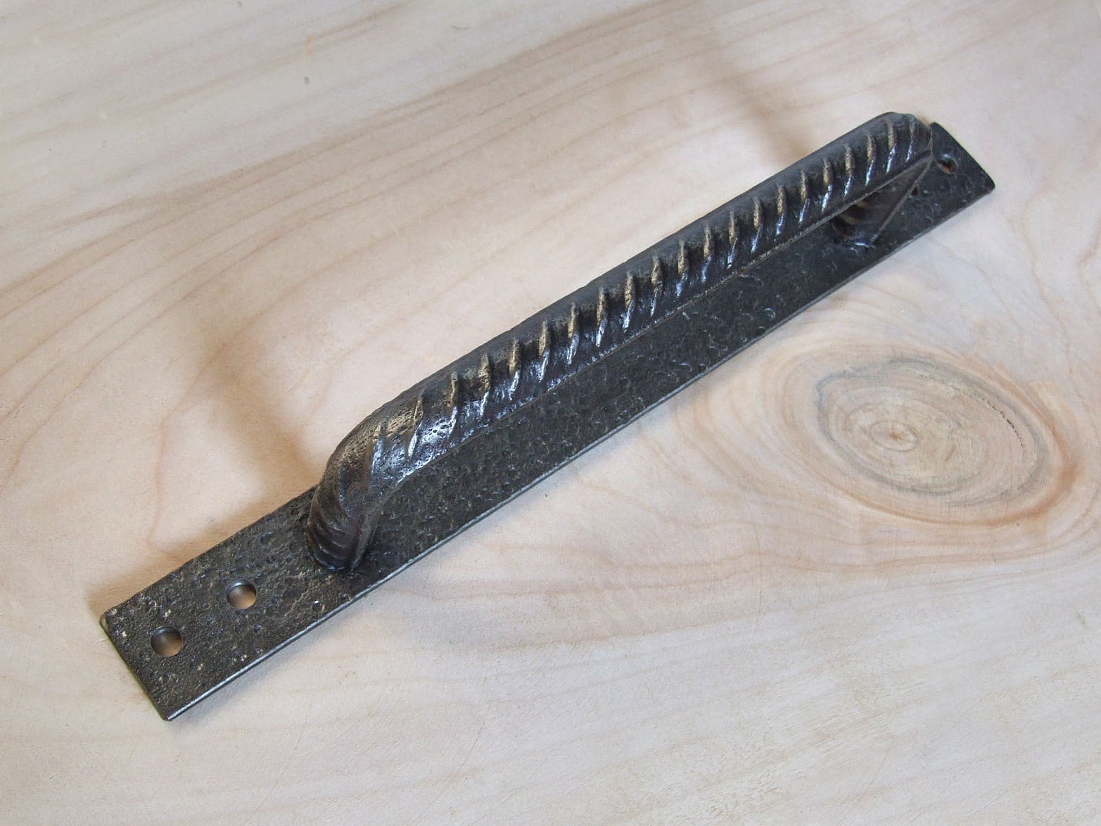 Hand industrial steel rebar barn door pull handle knob Etsy