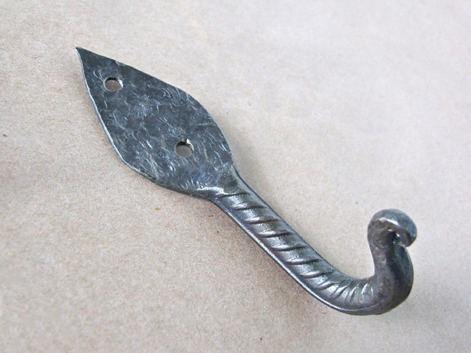 Blacksmith made steel rebar hook Rustic farmhouse wrought iron Etsy