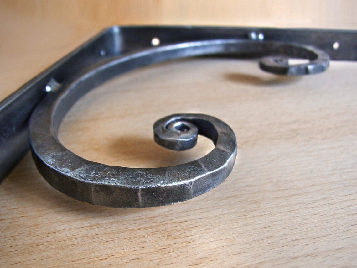 Hand shelf brackets Blacksmith made classy elegant Etsy