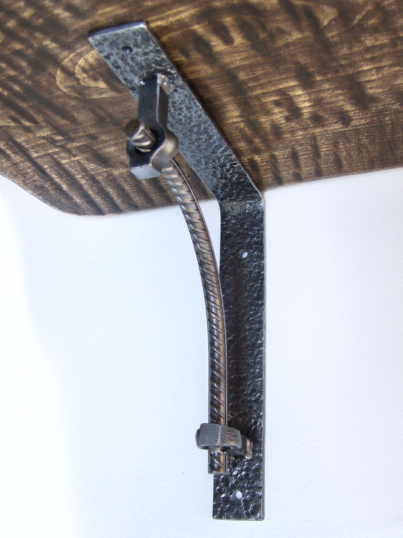 Hand Steel Rebar Shelf Brackets Textured Metal Plates Etsy UK