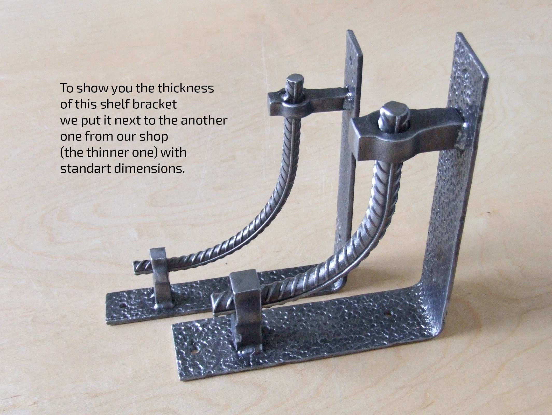 Large massive wide steel rebar shelf brackets Rustic farmhouse Etsy