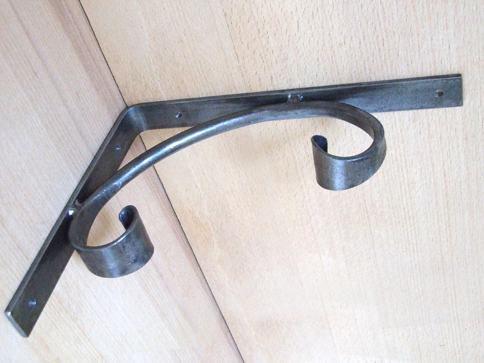 Blacksmith made metal shelf brackets Iron steel wrought Etsy