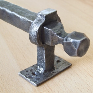 Big hand forged sliding barn door pulls handles knobs Blacksmith made rustic farmhouse wrought pull handle hardware home living improvement