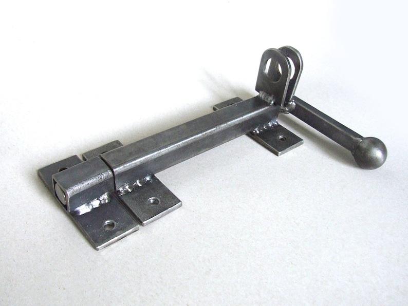 Industrial handcrafted barn door latch for craft supplies Rustic steel door equipment Gate lock padlock Wrought door hardware Iron locks