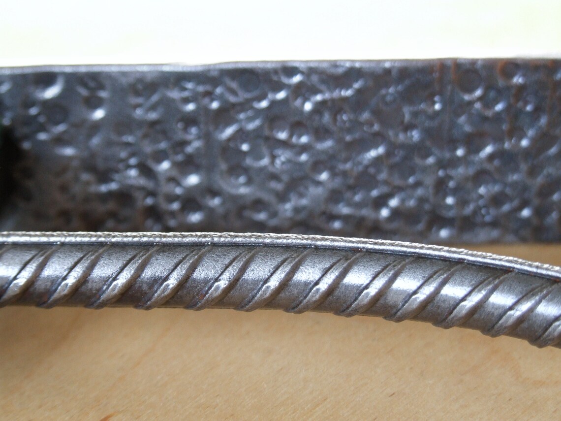 Hand steel rebar shelf brackets textured metal plates Etsy