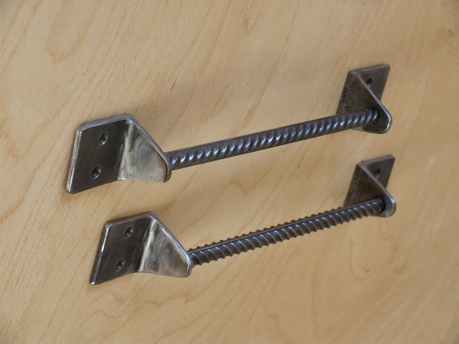 Industrial steel rebar drawer pulls handles knobs Modern Etsy