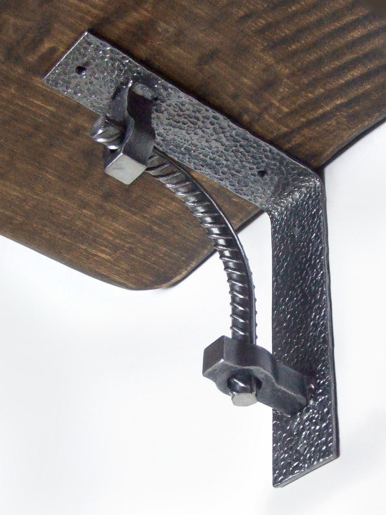 Large massive wide steel rebar shelf brackets Rustic farmhouse Etsy