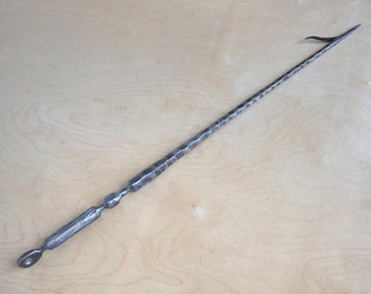 Blacksmith made hand forged fire poker for home outdoor Wrought hammered rustic farmhouse bonfire campfire fireplace fire pit tool fire pits