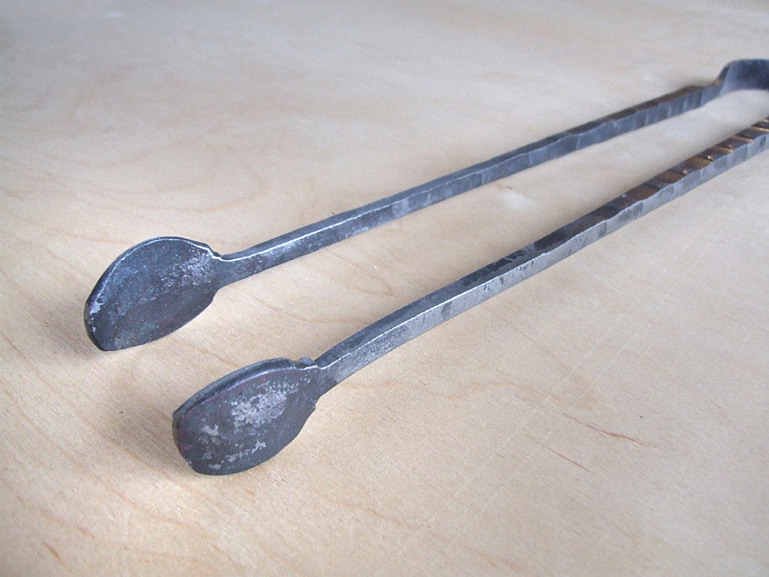 Blacksmith made metal fire tongs for home outdoor Hand Etsy