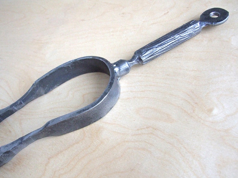 Blacksmith made metal fire tongs for home outdoor Hand Etsy