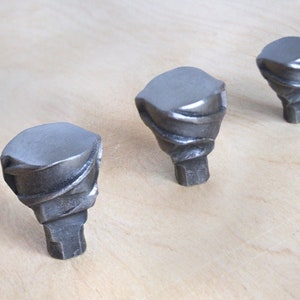 Hand forged steel rebar drawer knobs Industrial loft knob for home improvement Iron metal modern kitchen cabinet furniture hardware pulls image 1