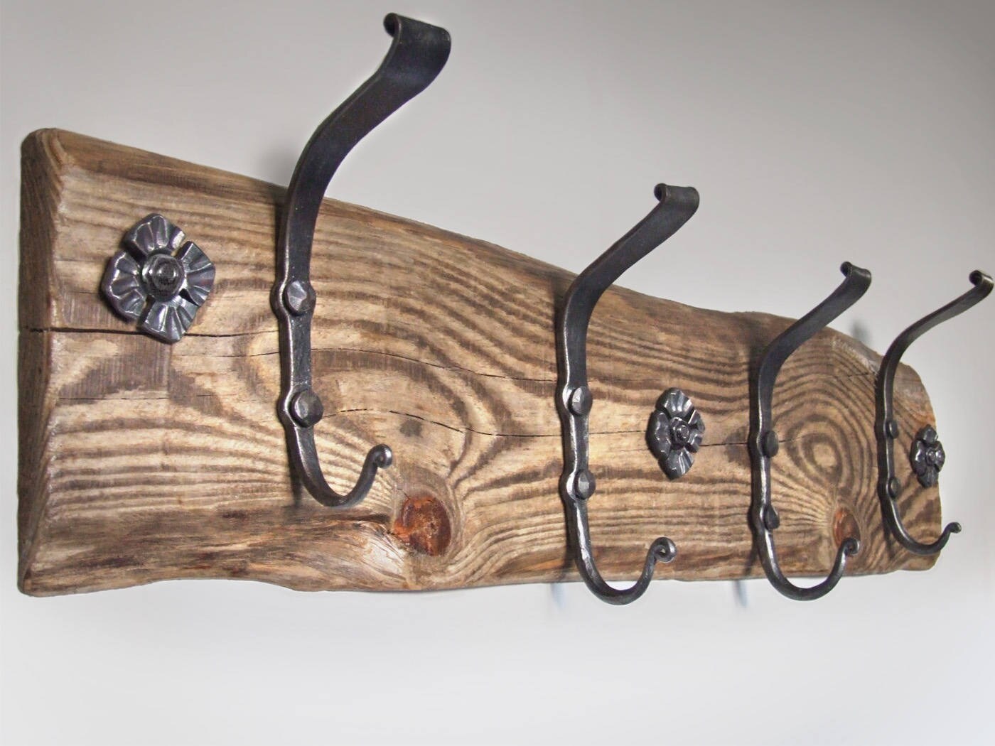 Hand coat rack Rusty wall hooks Iron metal steel Etsy