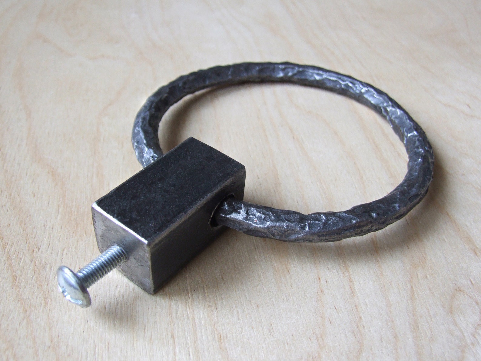 Hand Forged Drawer Industrial Loft Knobs Pulls Handles Modern Rusty ...