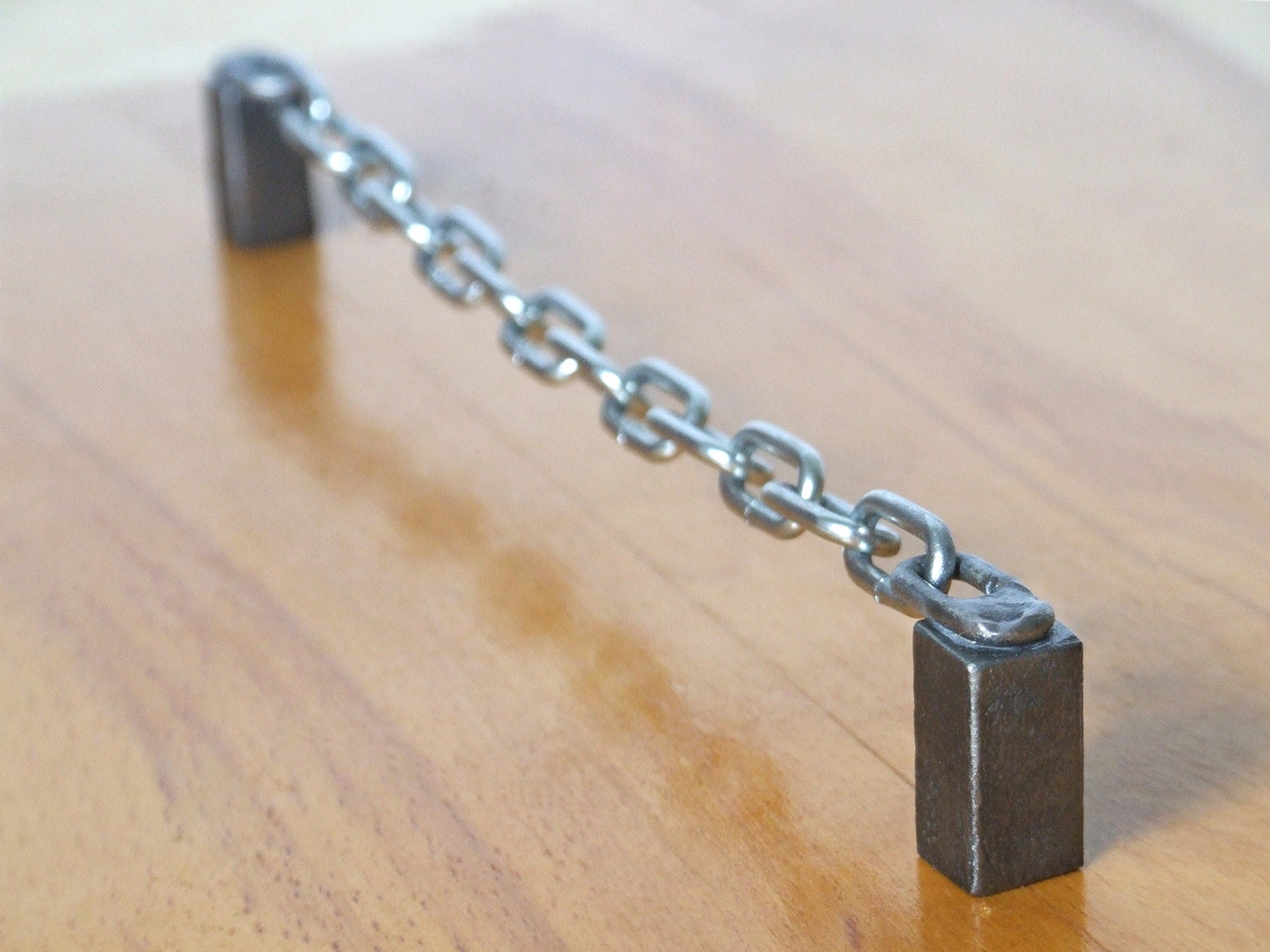 Steel metal chain drawer pulls knobs handles Industrial loft Etsy