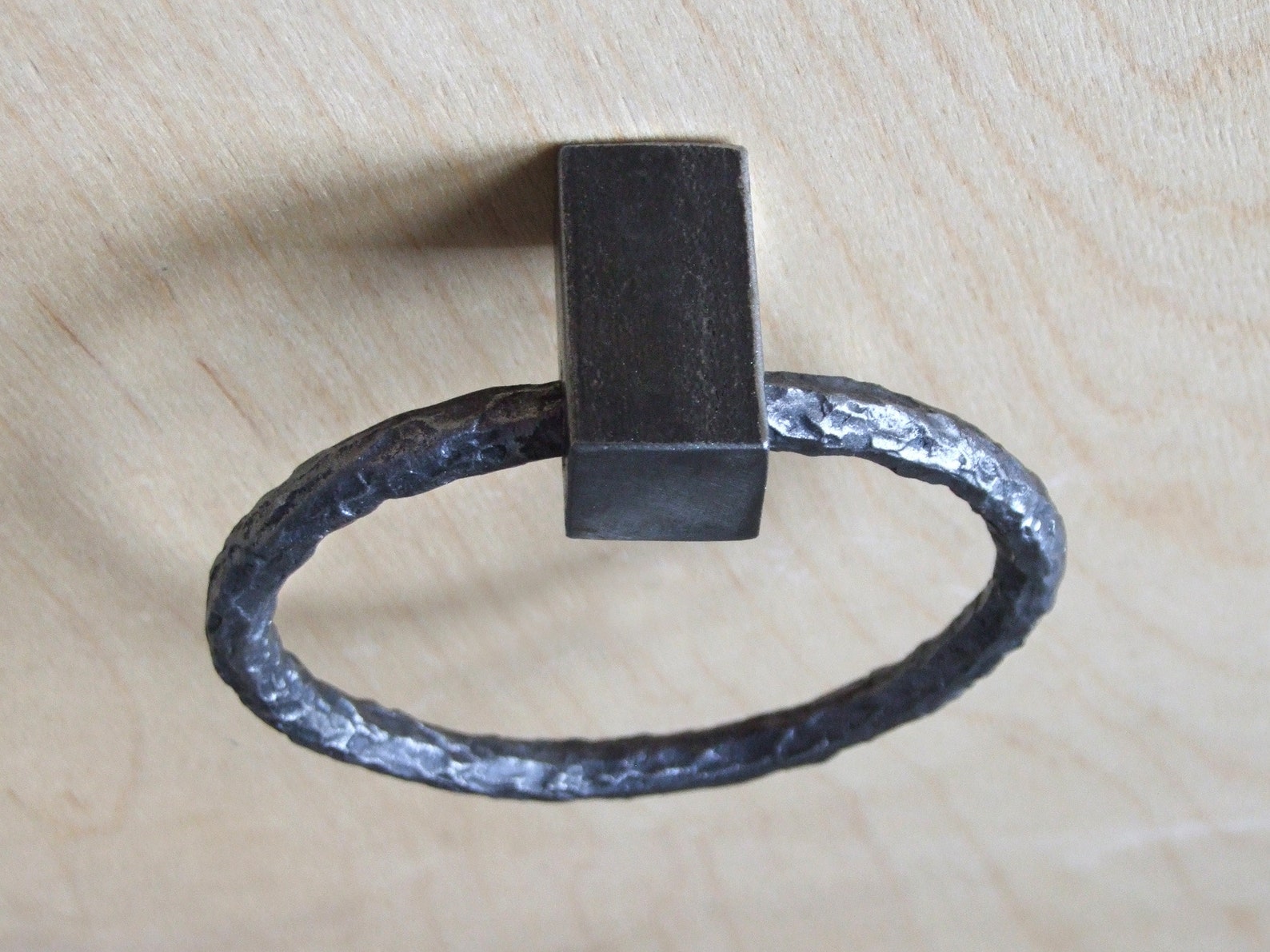 Hand Forged Drawer Industrial Loft Knobs Pulls Handles Modern Rusty ...