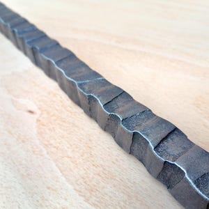 Hand forged 2x2 cm 3/4&quot;x3/4&quot; thick balusters spindle handrail textured steel square bar Hammered metal rod detail Crafts Supplies Tools