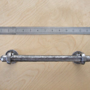 Gran forjado a mano rústica granja granero puerta tira manijas herrero hecho forjado puerta tirar manija hardware para el hogar y la vida imagen 9
