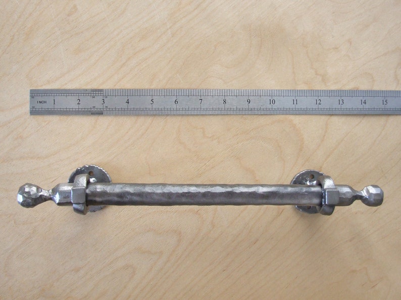 Gran forjado a mano rústica granja granero puerta tira manijas herrero hecho forjado puerta tirar manija hardware para el hogar y la vida imagen 9