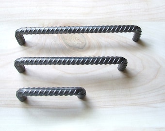 Modern industrial steel rebar drawer pulls handles knobs Hand designed loft rusty cabinet kitchen unit cupboard dresser hardware living room