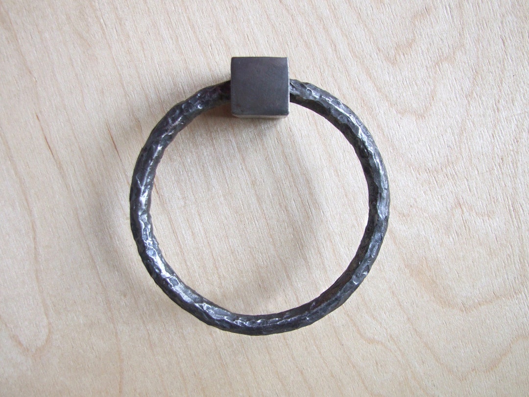 Hand Forged Drawer Industrial Loft Knobs Pulls Handles Modern Rusty ...