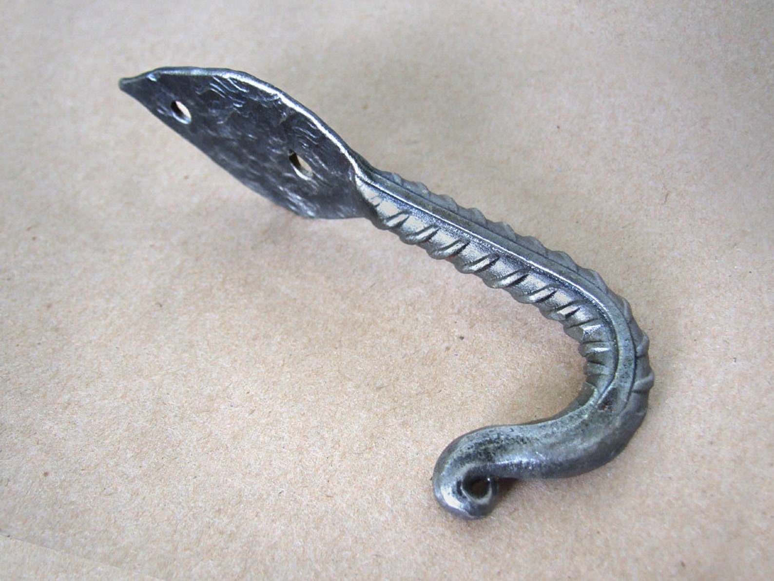 Blacksmith made steel rebar hook Rustic farmhouse wrought iron Etsy