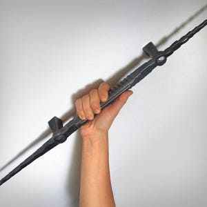 Big hand forged steel rebar door pulls handles Large farmhouse rustic industrial loft wrought sliding barn door pull hardware home living