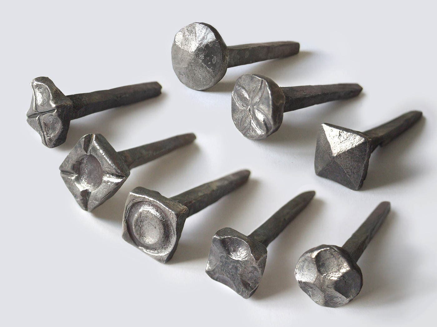 Hand nails set Eight nails Steel nails Hammered Etsy