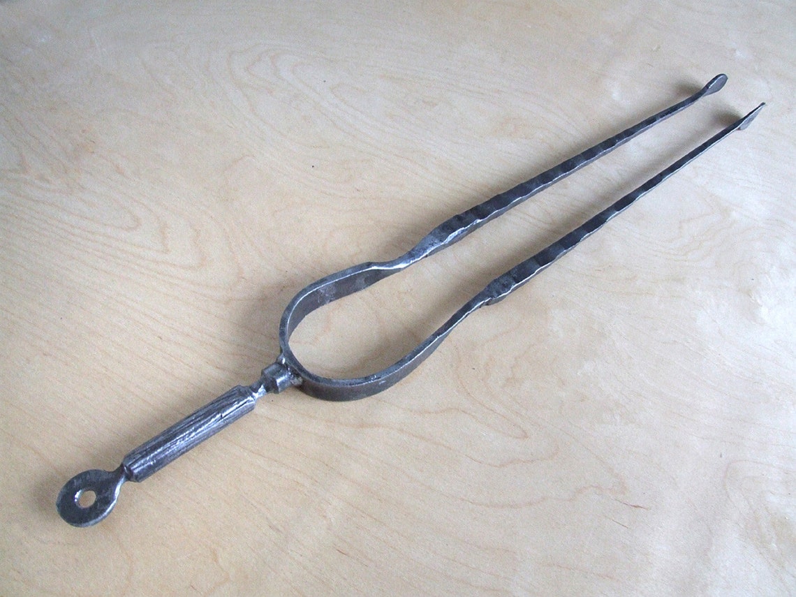 Blacksmith made metal fire tongs for home outdoor Hand Etsy