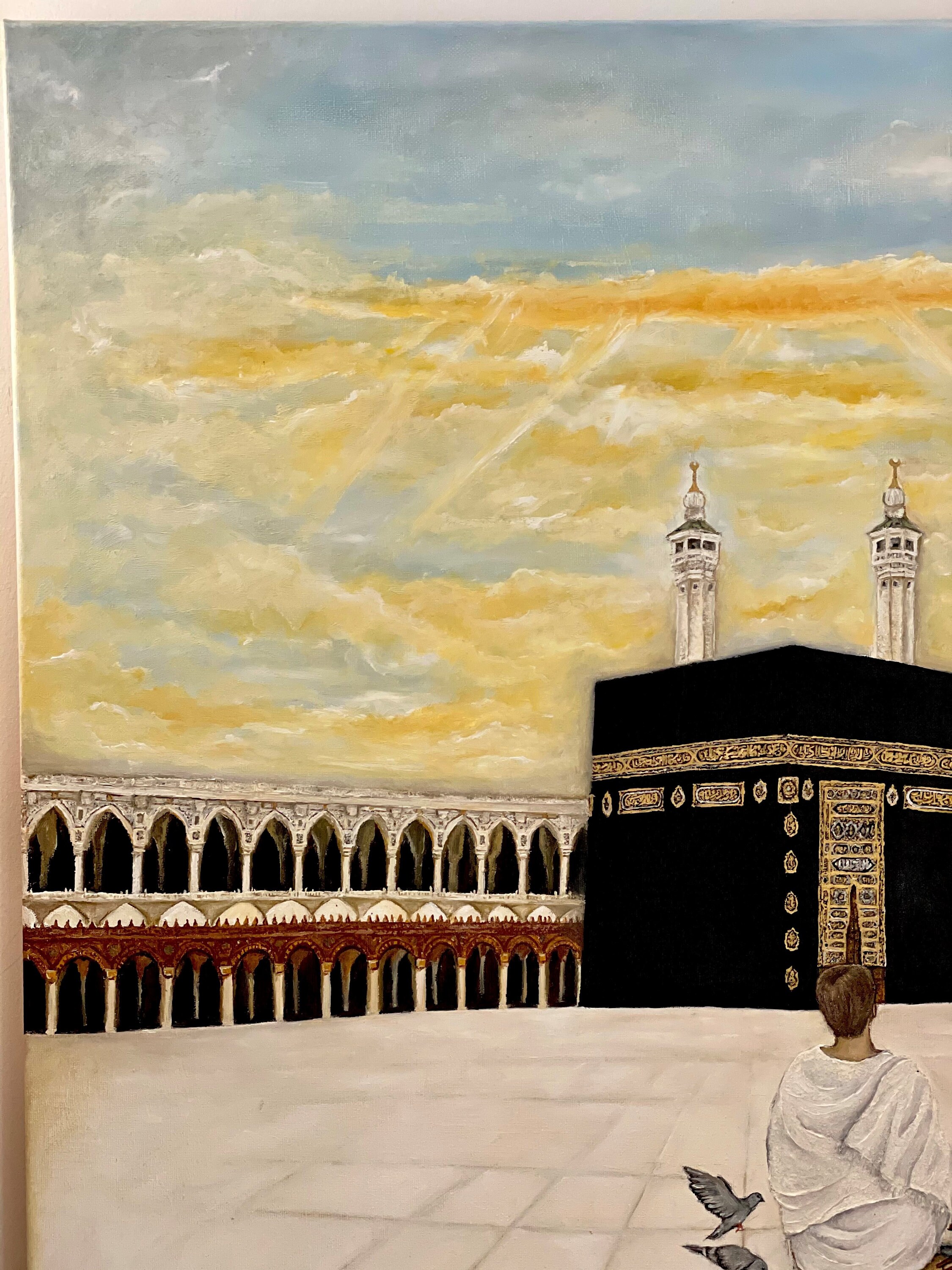 Kaaba Painting, Masjid Al Haram, Hajj Painting, Islamic Painting, Man