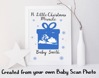 Christmas Ultrasound baby scan Print - Ultrasound Print - Baby scan Christmas - Personalised Christmas baby - Newborn Christmas - Ultrasound