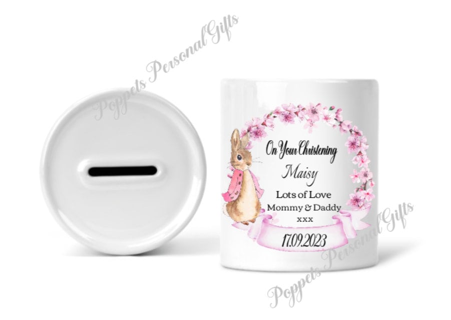 Religious Money Box Personalised Christening Money Box, Baptism, First Communion, Childs ...
