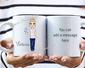 Personalised Nurse mug, Student nurse mug, Graduation gift, Medical staff mug, Hospital staff gift, Doctors mug.