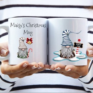 personalised christmas gnome mug.christmas eve mug.christmas movie night..Stocking filler.Secret santa gift.
