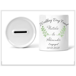 Hochzeitskasse Spardose. Personalisiertes Verlobungsgeschenk. Herzlichen Glückwunsch Verlobungsgeschenk. Pärchen Spardose.