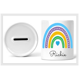 rainbow personalised money box