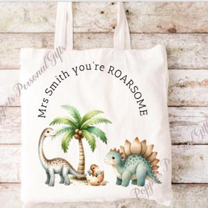 Sac fourre-tout personnalisé pour professeur. Sac de professeur personnalisé, cadeau pour professeur, cadeau de remerciement pour professeur, cadeau de sortie de l&#39;école, cadeau de professeur rugissant