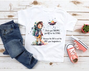 Astronaut kids t-shirt, Space theme kids t-shirt, kids cosmic shirt, Gift for a child, Space boy theme t-shirt. kids party t-shirt